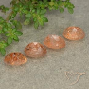 Gemme di Pietra solare Arancione rossastra naturale da 2.23 ct, Ovale, Traslucido