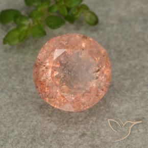 Pietra solare Arancione chiaro naturale da 2.96 ct, Rotondo, Traslucido