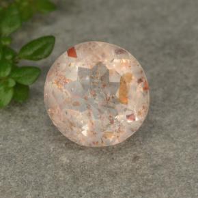Pietra solare Bianco arancio naturale da 2.74 ct, Taglio rotondo, Traslucido