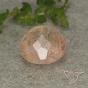 Pietra solare Arancio tigre chiaro naturale da 3.39 ct, Rotondo, Traslucido
