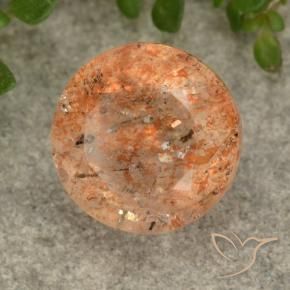 Pietra solare Arancio caldo naturale da 3.17 ct, Rotondo, Traslucido