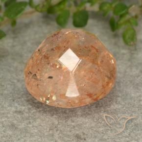 Pietra solare Arancio caldo naturale da 3.17 ct, Rotondo, Traslucido