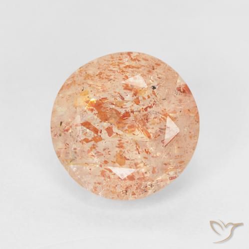 2.45ct Naturale Arancione chiaro Pietra solare, Rotondo, Traslucido