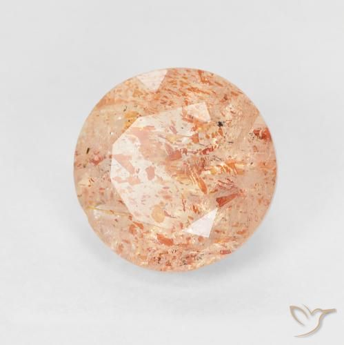 Pietra solare Arancione chiaro naturale da 2.45 ct, Rotondo, Traslucido