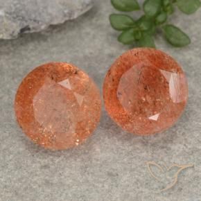 Gemme di Pietra solare Pompelmo Arancia naturale da 4.75 ct, Rotondo, Traslucido