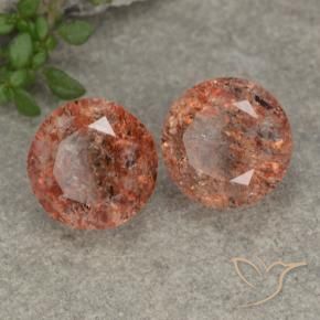 Gemme di Pietra solare Pompelmo Arancia naturale da 6.16 ct, Rotondo, Traslucido