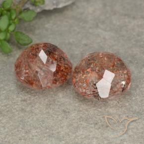 Gemme di Pietra solare Pompelmo Arancia naturale da 6.16 ct, Rotondo, Traslucido