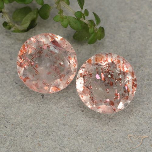 4.80ctw Naturale Arancione chiaro Pietra solare, Rotondo, Traslucido