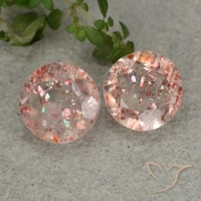 Gemme di Pietra solare Arancione chiaro naturale da 4.80 ct, Rotondo, Traslucido