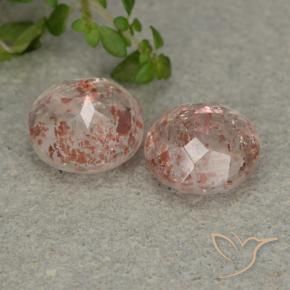 Gemme di Pietra solare Arancione chiaro naturale da 4.80 ct, Rotondo, Traslucido