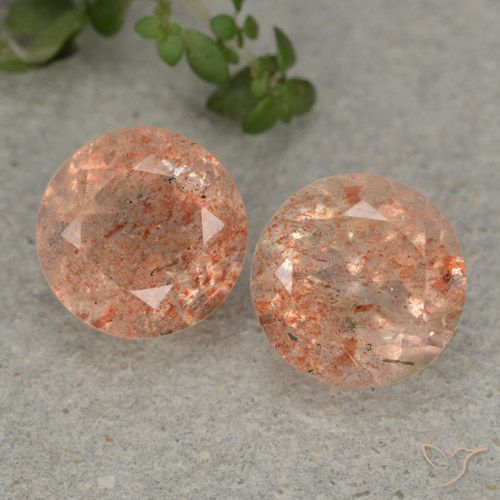 Gemme di Pietra solare Arancione chiaro naturale da 5.51 ct, Rotondo, Traslucido