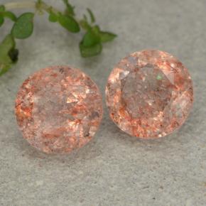 Pietra del sole naturale arancione da 5,50 ct, taglio rotondo, traslucido