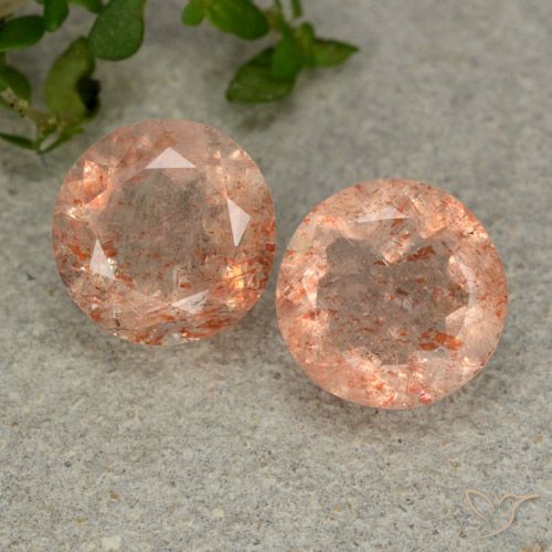 4.98ctw Naturale Arancione chiaro Pietra solare, Rotondo, Traslucido