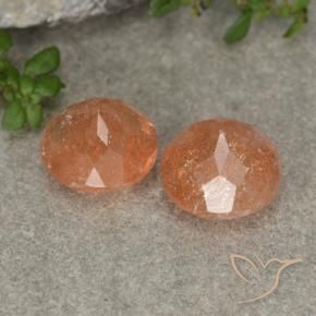 Gemme di Pietra solare Pompelmo Arancia naturale da 5.52 ct, Rotondo, Traslucido