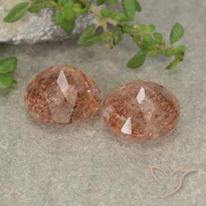 Gemme di Pietra solare Rosa medio naturale da 5.42 ct, Rotondo, Traslucido