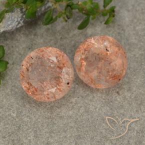 Gemme di Pietra solare Arancio medio-chiaro naturale da 5.79 ct, Rotondo, Traslucido