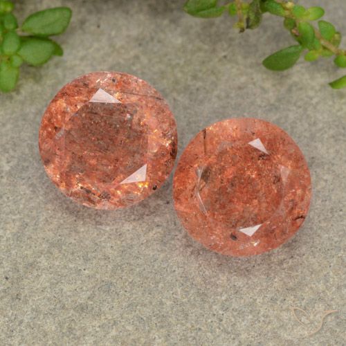 4.92ctw Naturale Pompelmo Arancia Pietra solare, Rotondo, Traslucido