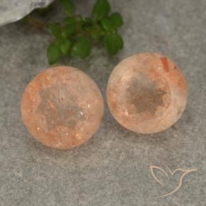 Gemme di Pietra solare Arancio medio-chiaro naturale da 5.76 ct, Rotondo, Traslucido