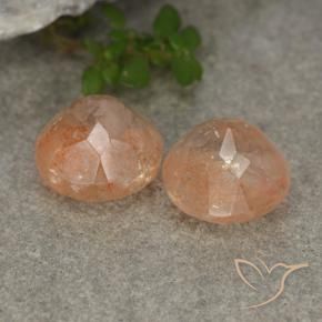 Gemme di Pietra solare Arancio medio-chiaro naturale da 5.76 ct, Rotondo, Traslucido