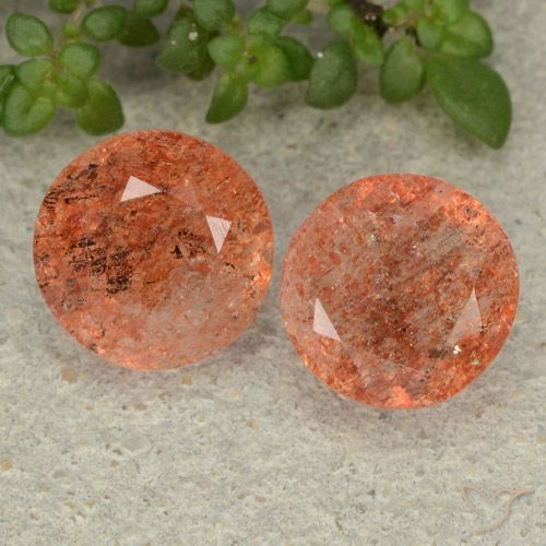 4.71ctw Naturale Arancione rossastra Pietra solare, Rotondo, Traslucido
