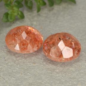Pietra del sole naturale arancione rossastro da 5,17 ct, taglio rotondo, traslucido