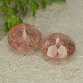Gemme di Pietra solare Arancio tigre chiaro naturale da 4.87 ct, Rotondo, Traslucido