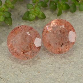 Pietra del sole naturale arancione da 4,52 ct, taglio rotondo, traslucido