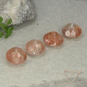 Gemme di Pietra solare Arancione chiaro naturale da 10.15 ct, Rotondo, Traslucido