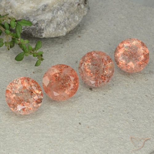 10.18ctw Naturale Pesca Pietra solare, Rotondo, Traslucido