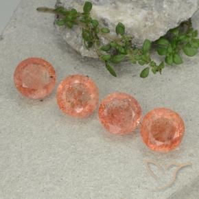 Gemme di Pietra solare Arancio medio-chiaro naturale da 9.81 ct, Rotondo, Traslucido