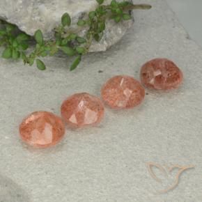 Gemme di Pietra solare Arancio medio-chiaro naturale da 9.81 ct, Rotondo, Traslucido