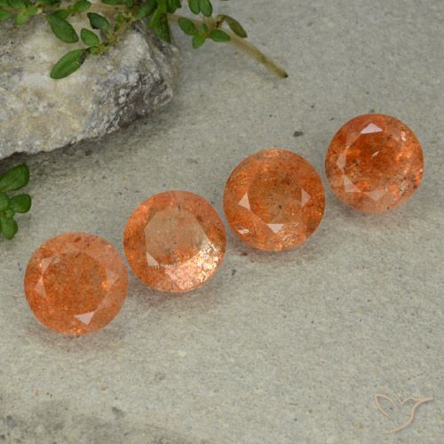 9.18ctw Naturale Yam Arancia Pietra solare, Rotondo, Traslucido