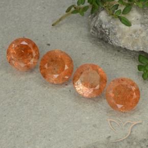 Gemme di Pietra solare Yam Arancia naturale da 9.18 ct, Rotondo, Traslucido