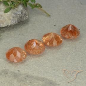 Gemme di Pietra solare Yam Arancia naturale da 9.18 ct, Rotondo, Traslucido