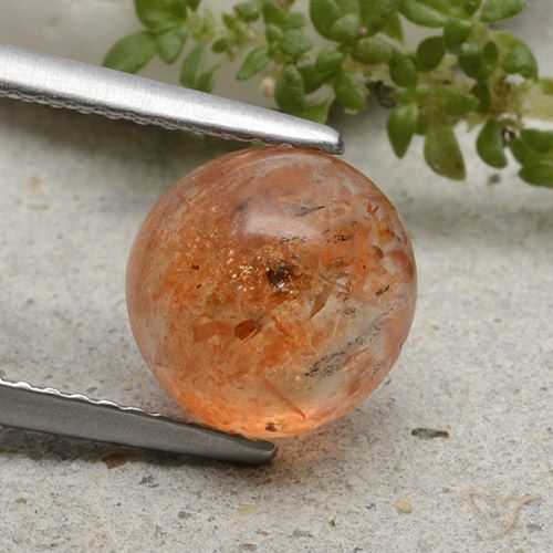 2.38ct Naturale Arancio Medio Pietra solare, Rotondo, Traslucido
