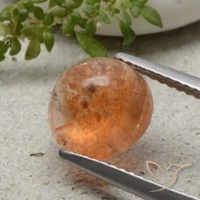 Pietra solare Arancio Medio naturale da 2.38 ct, Rotondo, Traslucido