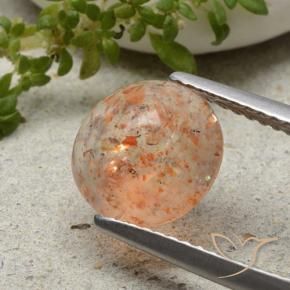 Pietra solare Arancio tigre chiaro naturale da 1.79 ct, Rotondo, Traslucido