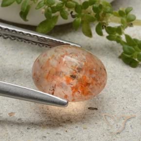 Pietra solare Arancio tigre chiaro naturale da 1.79 ct, Rotondo, Traslucido