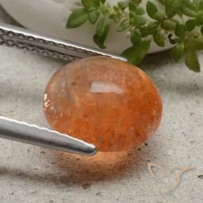 Pietra solare Arancio Medio naturale da 2.49 ct, Rotondo, Traslucido