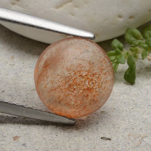 1.99ct Naturale Arancione chiaro Pietra solare, Rotondo, Traslucido