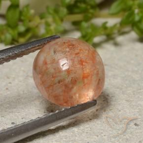Pietra solare Arancio Medio naturale da 2.17 ct, Rotondo, Traslucido