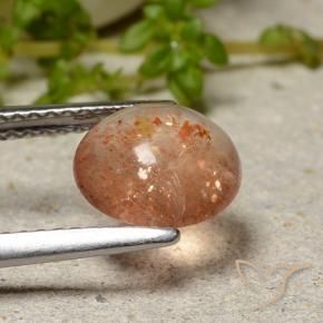 Pietra solare Arancione chiaro naturale da 1.75 ct, Rotondo, Traslucido