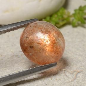 Pietra solare Arancio caldo naturale da 2.19 ct, Rotondo, Traslucido