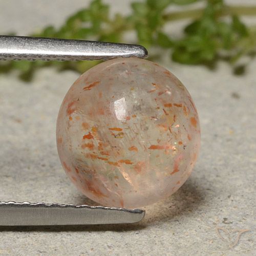 2.24ct Naturale Arancio tigre chiaro Pietra solare, Rotondo, Traslucido