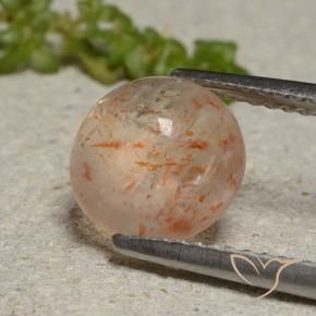 Pietra solare Arancio tigre chiaro naturale da 2.24 ct, Rotondo, Traslucido