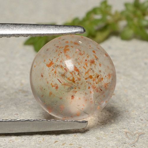 2.16ct Naturale Arancione chiaro Pietra solare, Rotondo, Traslucido