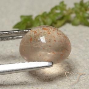 Pietra solare Arancione chiaro naturale da 2.16 ct, Rotondo, Traslucido
