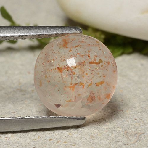 1.89ct Naturale Pesca Pietra solare, Rotondo, Traslucido