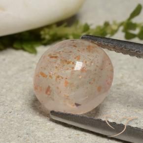 Pietra solare Pesca naturale da 1.89 ct, Rotondo, Traslucido