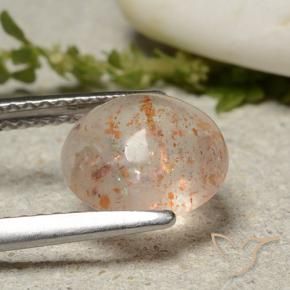 Pietra solare Pesca naturale da 1.89 ct, Rotondo, Traslucido